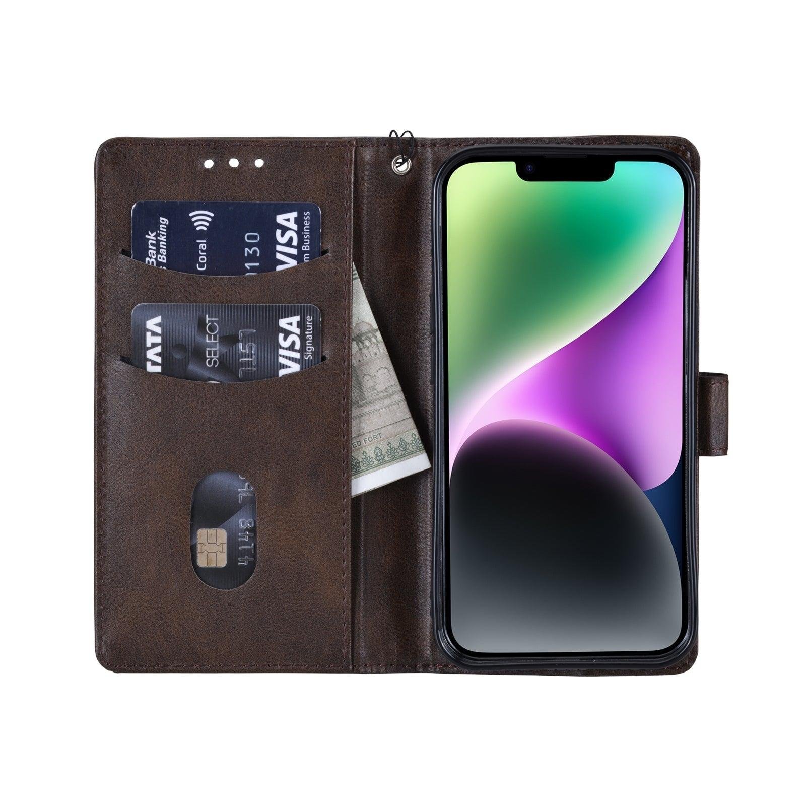 Leather Flip Wallet Case